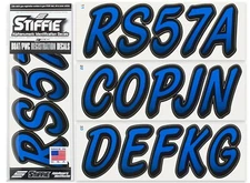 STIFFIE Whipline WL44 Boat PWC Numbers Decal Registration BLUE BLACK 