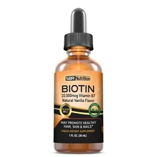 MAX ABSORPTION Biotin Liquid Drops, 10000mcg of Biotin Per Serving, 60 servings