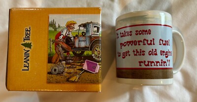 New Funny Leanin  Tree Coffee Mug It Takes Some Powerful Fuel To Get This Old