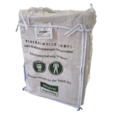 10x asup MIRAWO Big Bag 90 x 90 x 120 cm, weiß, beschichtet, 4 Hebeschlaufen