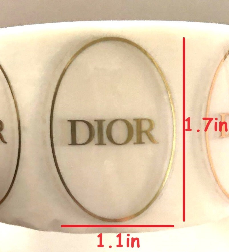 set of 20 Authentic Dior Logo Stickers Seals Transparent Gold Gift