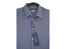 DOLCE & GABBANA GOLD Dress Shirt STRIPED Blue Multi ( 39 )