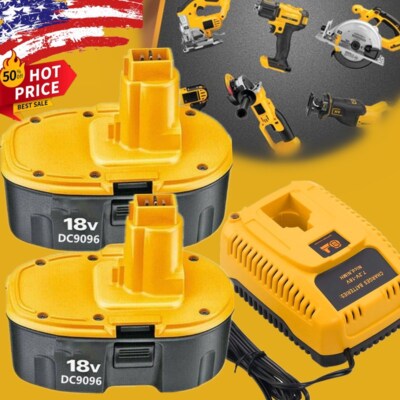18 Volt for Dewalt 18V Ni-MH Battery /Charger DC9096-2 DC9098 DC9099  Replacement