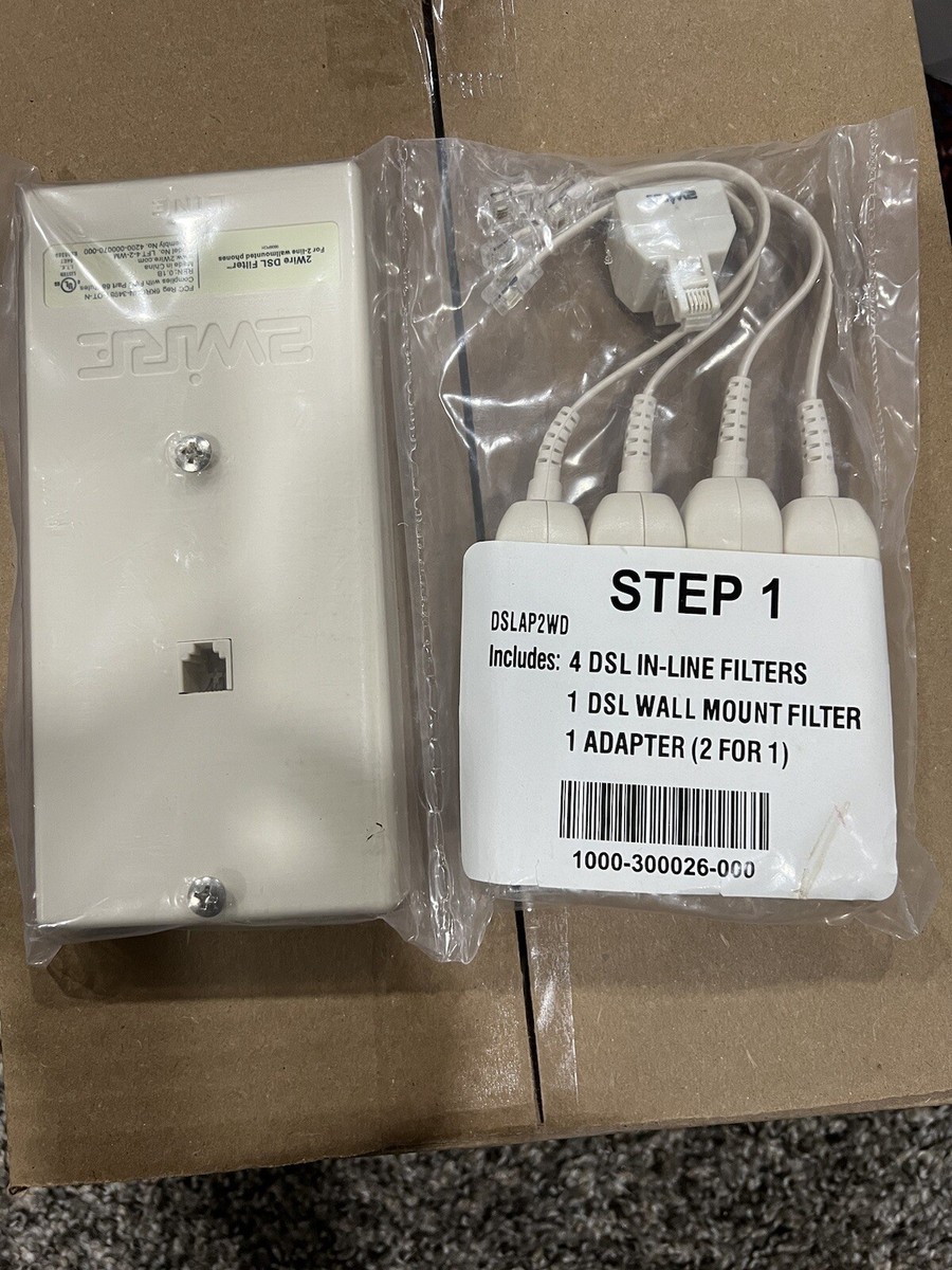 2Wire DSL Filter Kit, Single-line wall mount outlet And in-line DSL  filters
