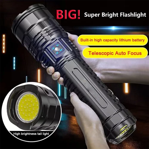 Powerful Super Bright LED Tactical Flashlight Rechargeable Work Light Waterproof