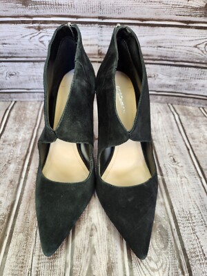 BCBGeneration Heel Bootie Pointed Toe Steleto Zip Back 81/2 M Faux Suede Black