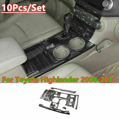 10Pcs Wood Grain Console Gear Shift Panel Trim For Toyota Highlander 2008-2013 10Pcs Wood Grain Console Gear Shift Panel Trim For Toyota Highlander 2008-2013