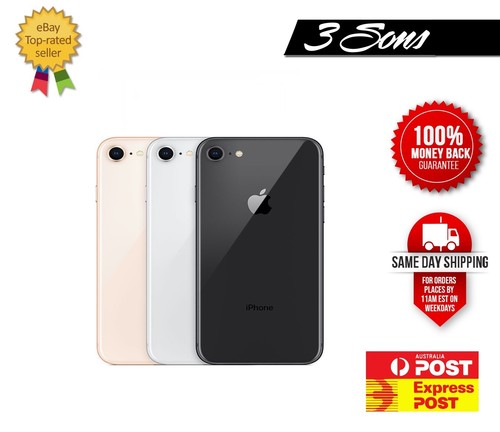 Apple Iphone 8 64gb 256gb Silver Grey Gold Red Unlocked Au Seller As New Ebay