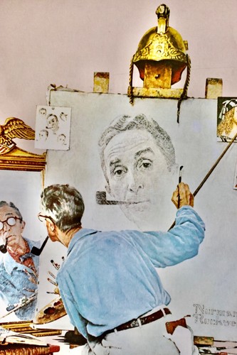 N. Rockwell 12x15 Print Mat finish "Triple Self Portrait"D.Art Co NY # 10874 - Picture 3 of 4
