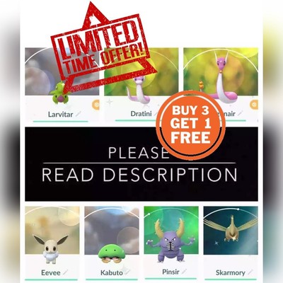 Shiny Larvitar Skarmory Dratini Dragonair Eevee Kabuto Pinsir Pokemon Go Ebay