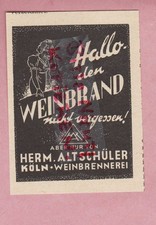 KÖLN, Werbung 1954, Herm. Altschüler Wein-Import Brennerei Wein Kellerei Jamaika