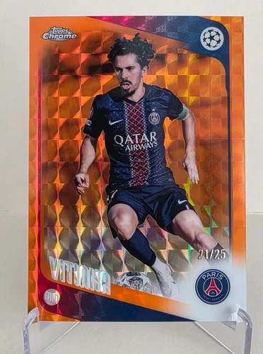 2025-26 TOPPS CHROME UEFA UCC VITINHA ORANGE GEOMETRIC #46 Ser #21/25 PSG