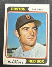 1974 Topps Dick McAuliffe Baseball Card #495 Red Sox 2B GD/VG O/C