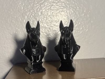 Anubis God Statue 2-Pack | 3D Printed Egyptian God | Glossy Black PLA