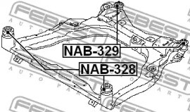 NAB-329 AXLE BEAM MOUNTING BUSH PAIR FEBEST 2PCS FOR NISSAN (DONGFENG) TEANA - Picture 3 of 6