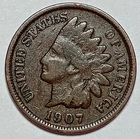 Indian Head Penny Lot of "1" VERY NICE 1907 GOOD OR BETTER°$ FREE SHIPPING $#975