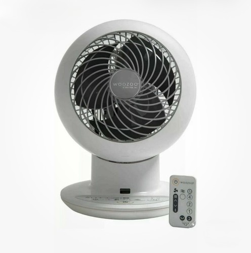 ✅LIKE NE W ✅ Woozoo 5 Speed Oscillating Globe Fan Remote Control White Desk Room