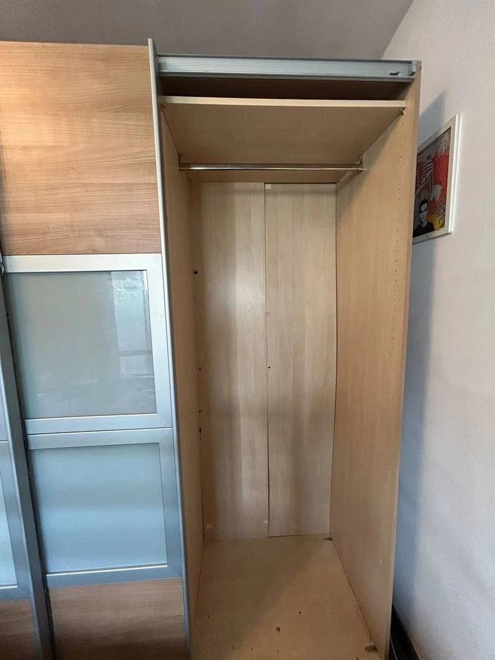 Großer Kleiderschrank | Schiebetüren mit Glas | 250x210 cm - Bild 3 von 4