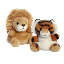 Aurora Palm Pals Zoo Duo 5" Inch Plush Set, Indy Tiger Leno Lion