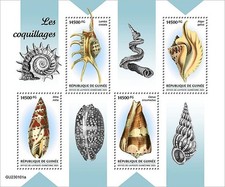 SEASHELLS Sea Shells Marine Life MNH 4v-Stamp Sheet #25 (2023 Guinea)