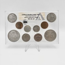SILVER 1958-D Double Mint Set Clark-Frese Collection. HIGH GRADE- ANACS MS 66.18