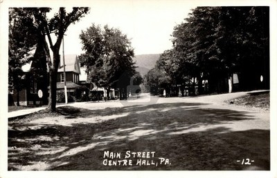 PA Centre Hall PA Pennsylvania Main Street View c1940s RPPC Photo Postcard COPY