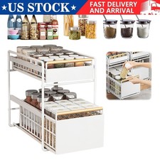 2-Tier Cabinet Pull-Out Organizers Cabinet Storage Racks Slide Storage Drawers