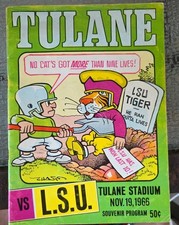 1966 LSU Tigers vs. Tulane Green Wave Program @ old Tulane Stadium Vg-Ex !!!