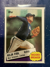 Nolan Ryan 1985 Topps #7 Houston Astros Hall of Fame Record Breaker Card 🔥