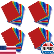 48 Tab Multicolor Plastic Binder Dividers for 3-Ring & More - Letter Size