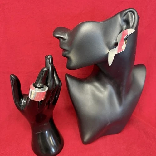 Harlene Korey Kalibre 925 Sterling Silver Earrings And Ring Vintage