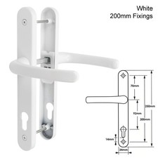 uPVC Door Handle Pair Sprung Lever Set 92PZ 92mm 200mm Fixings Replacement TSS