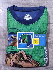 Jurassic Park Pajamas Boys Medium Size 8 Warm Dinosaur Fleece PJ Set Kids