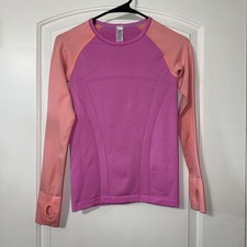 Ivivva By Lululemon Long Sleeve Shirt Girls Size 12 Pink And Orange