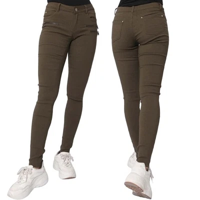Damen Skinny Röhren Jeggings Slim Fit Hose Treggings Leggings Stretch Hüfthose - Bild 1 von 4