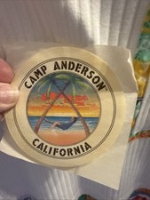 CAMP ANDERSON Rare Vintage Calif Colorful Hawaiian Shirt w/drawstring Sz Lg.