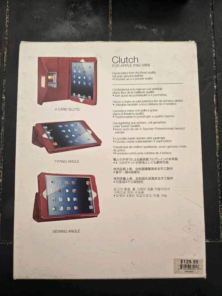 Michael Kors iPad Mini Clutch Case Red Saffiano Leather Tablet Display Holder - Image 2 of 4