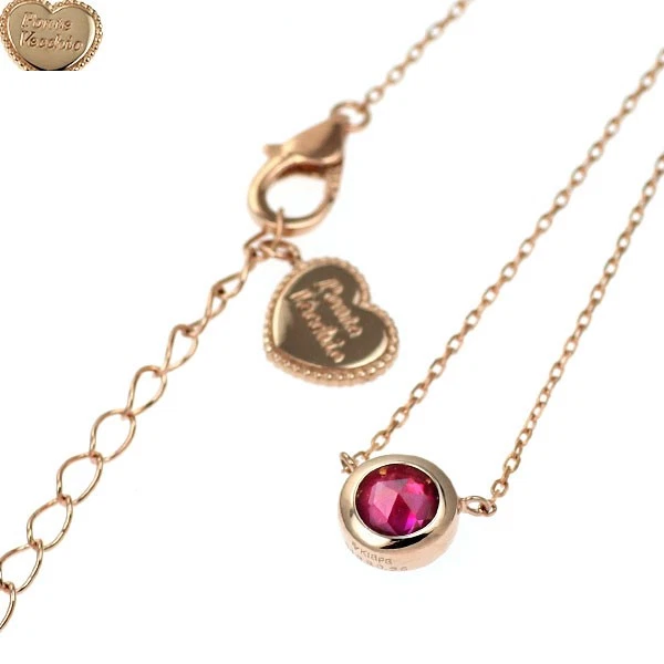 Ponte Vecchio K18PG Rose Cut Diamond Ruby Pendant Necklace 0.13ct R0.26ct Revers - Image 2 of 3