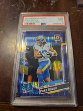 Puka Nacua (RC) PSA 9 Purple Shock SP LA Rams WR 2023 Panini-Donruss Optic
