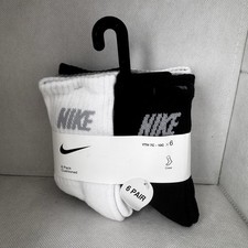Nike Kids Crew Socks 6 Pairs Cushioned White Black Grey XXS 7C-10C BN0509-042
