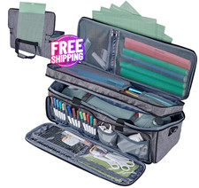 Double Layer Case with Mat Pocket for Cricut Maker 3/Explore 3, Grey, Bag Only