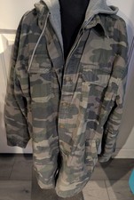 Faded Glory Men's Camouflage Full Zip Streetwear Hipster Hooded Jacket Size L