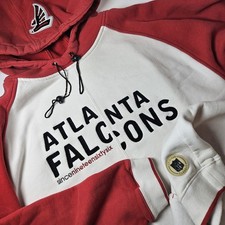 Sudadera con capucha de colección Reebok NFL Atlanta Falcons para hombre talla XL blanca roja bordada NFL Y2K