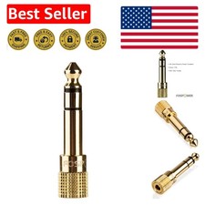 Durable 24K Gold Plated Male 6.35mm to Female 3.5mm TRS Adapter - Enhanced Sound