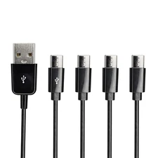 USB Type C Splitter Charging Cable,1Ft 4 in 1 Multi Charging Cable, USB a to 4 X