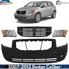 Front Bumper Cover Fascia & Grille Assembly Kit For 2007-2012 Dodge Caliber