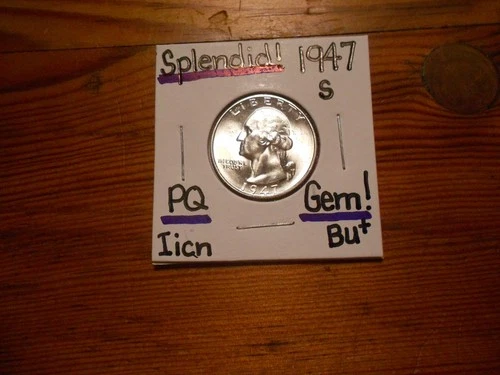 1947S Washington Quarter Gem BU+ SPLENDID!!!! PQ!!!! EYE APPEAL+++++++
