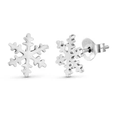 Unique and Delicate Snowflake Sterling Silver Post Stud Earrings