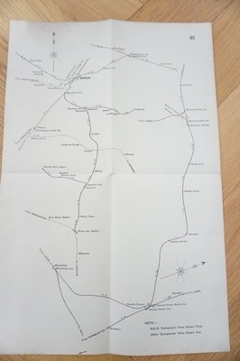 1915 North Eastern Railway Distance Diagram Plan Map Goole Crowle Ref 48