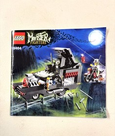 Lego 9464 Monster Fighters Vampyre Hearse, manual, minifigs, no box, motorcycle.